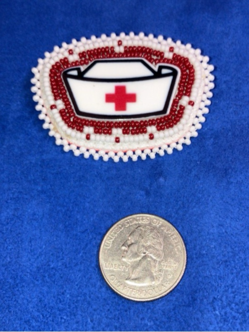 Nurse Appreciation Beaded Brooch, Artisan Crafted